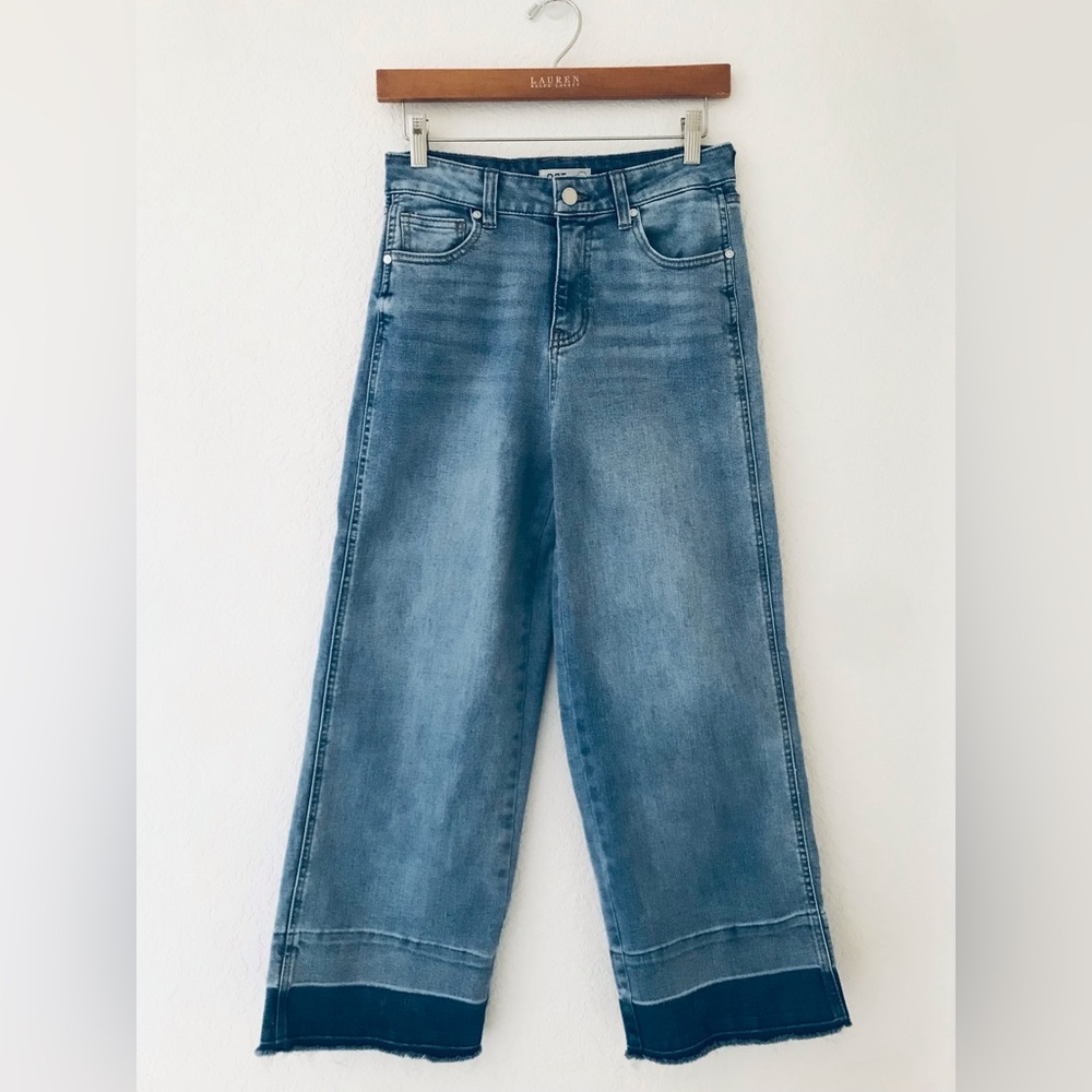 OAT Shari Cropped Wide Leg Jean 2 26 Released Raw Hem High Rise Coastal Denim